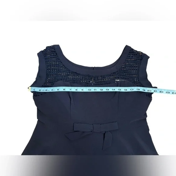 Modcloth Fervour Navy Blue Vintage Style 60s Housewife Bow Detail Dress Sz XL - Picture 9 of 14